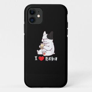 I Love Boba Bubble Tea Dog Cut French Bulldog Gift Case-Mate iPhone Case