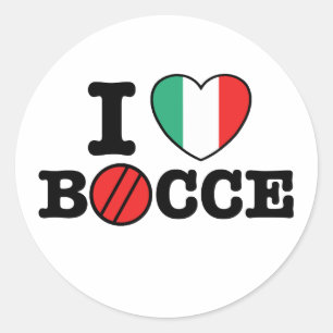 I Love Bocce Classic Round Sticker