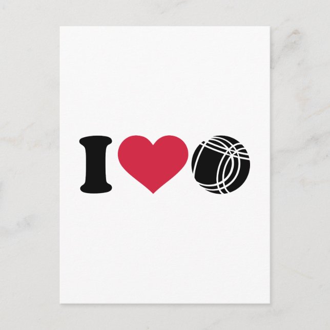 I love Boccia Petanque Postcard (Front)