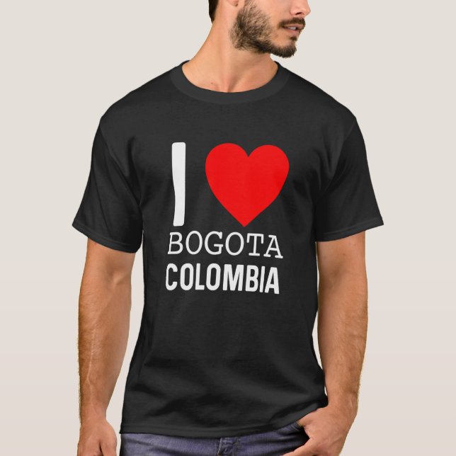I Love Bogota Colombia Flag Map Colombian Pride Ca T-Shirt (Front)