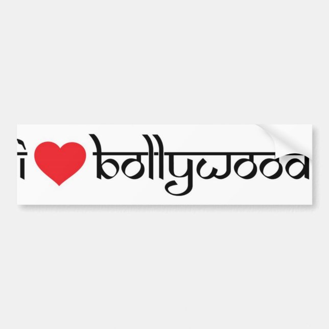 I love Bollywood bumper stickers (Front)