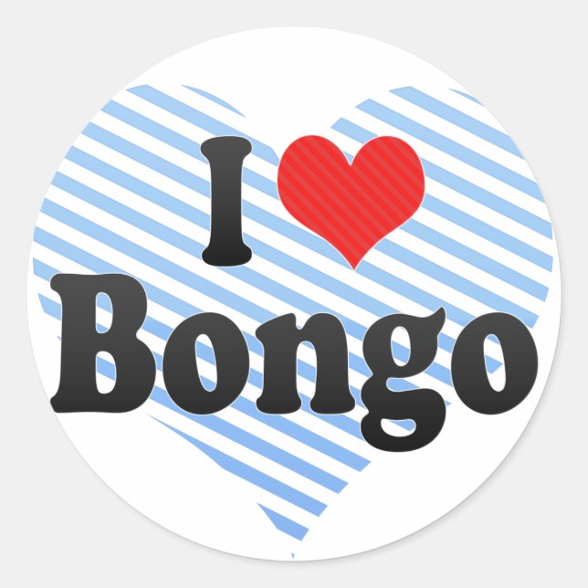 I Love Bongo Classic Round Sticker (Front)