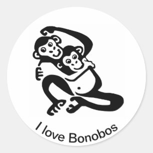 I love BONOBOS  - Chimpanzee - Wildlife - Africa Classic Round Sticker