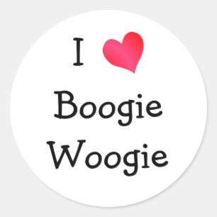 I Love Boogie Woogie Classic Round Sticker