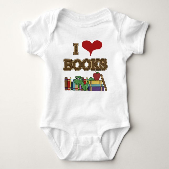 I Love Books Baby Bodysuit (Front)
