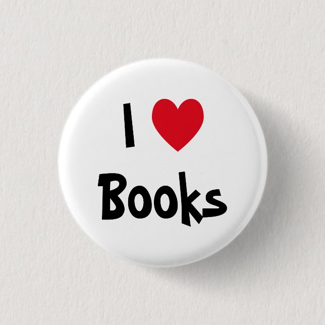 I Love Books Button (Front)