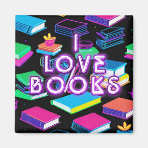 I Love Books Colourful 2 Magnet