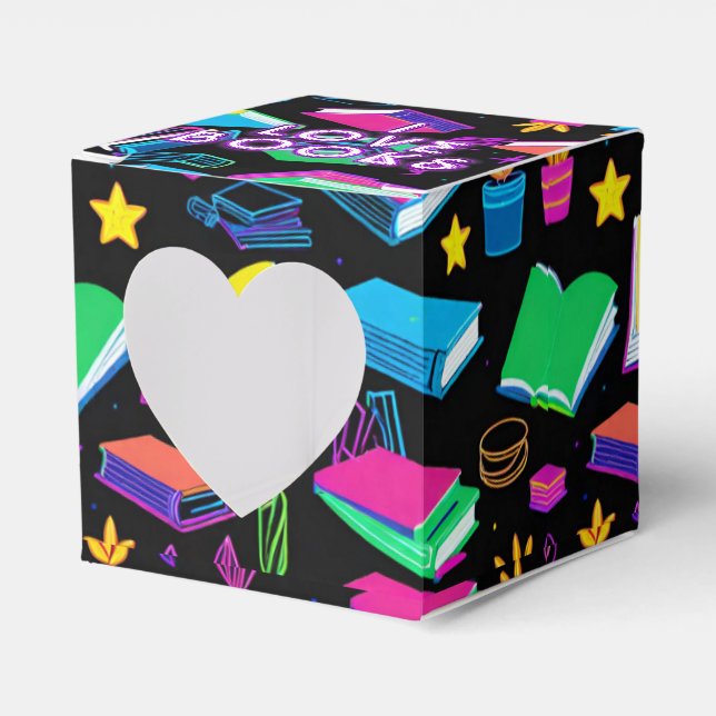 I Love Books Colourful Cube Favour Box (Front Side)
