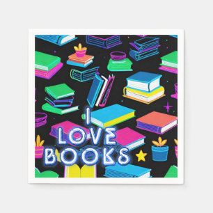 I Love Books Colourful Napkin