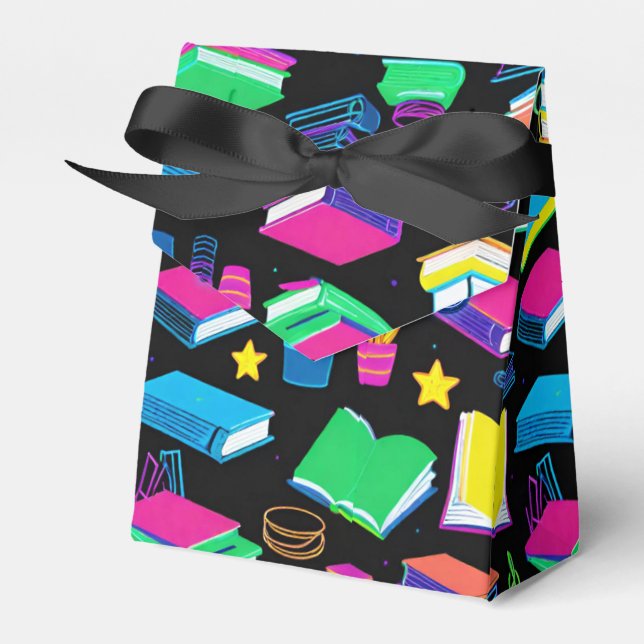 I Love Books Colourful Tent Favour Box (Front Side)