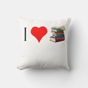 I Love Books for Readers Writers Librarians Cushion