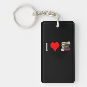 I Love Books for Readers Writers Librarians Key Ring