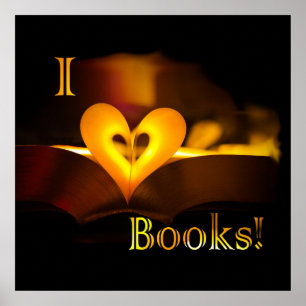 I Love Books - I 'Heart' Books (Candlelight) Poster