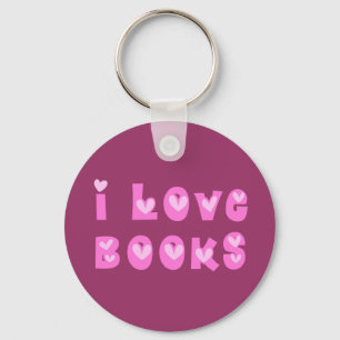 I Love Books Keychain