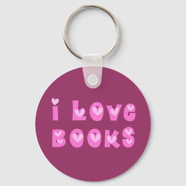 I Love Books Keychain (Front)