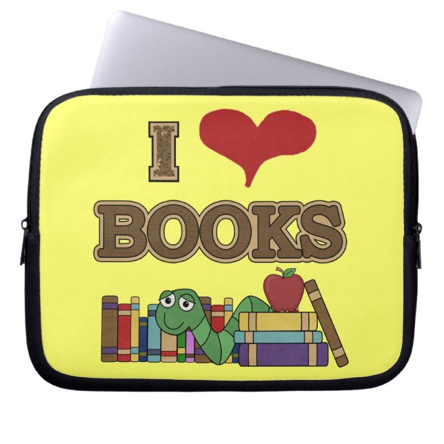 I Love Books Laptop Sleeve (Front)