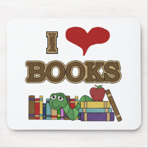 I Love Books Mouse Pad