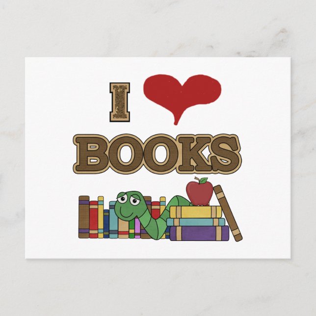 I Love Books Postcard (Front)