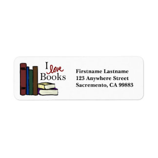 I Love Books Return Address Labels