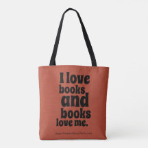 I Love Books Tote (autumn orange)