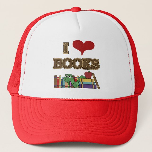 I Love Books Trucker Hat (Front)