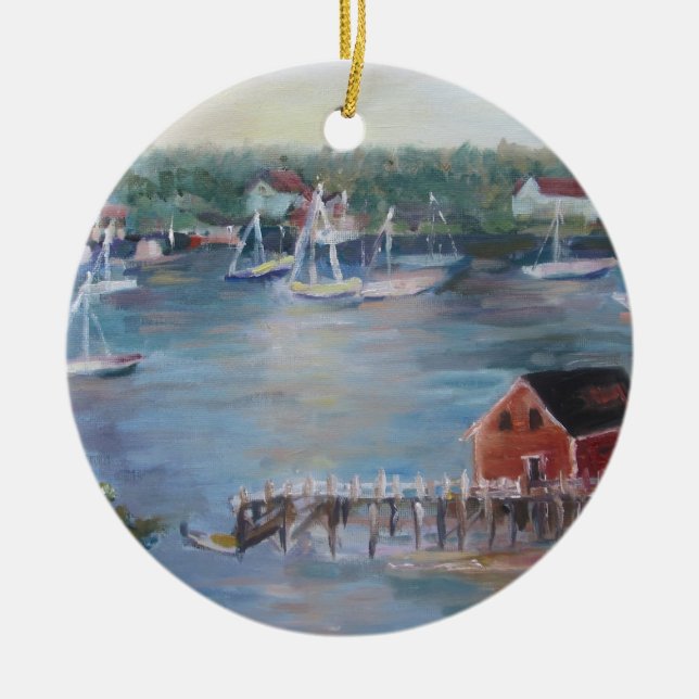 I Love Boothbay Harbour Christmas Ornament  (Front)