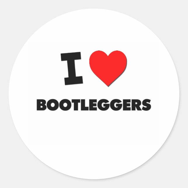 I Love Bootleggers Classic Round Sticker (Front)
