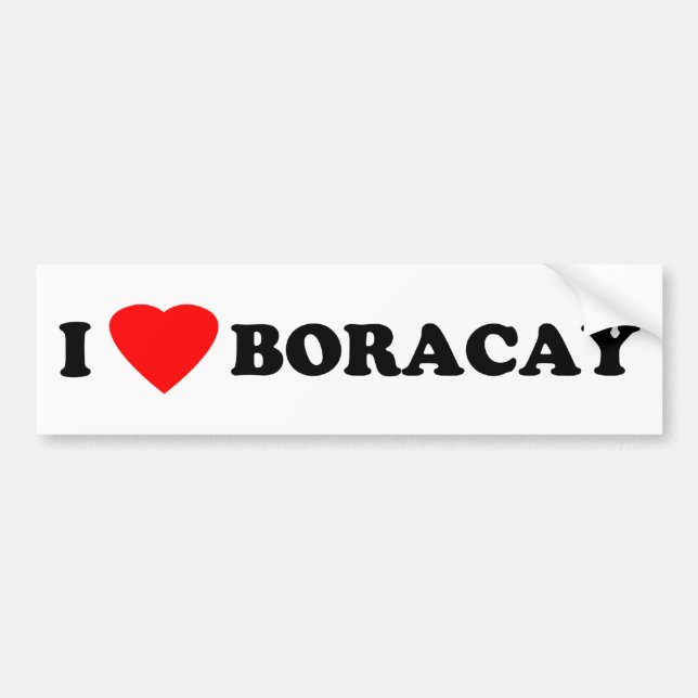 I Love Boracay Bumper Sticker (Front)
