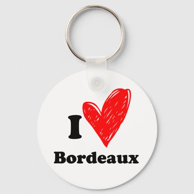 I love Bordeaux Key Ring (Front)