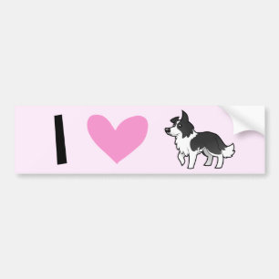 I Love Border Collies Bumper Sticker