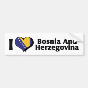 I Love Bosnia & Herzegovina Flag Bumper Sticker