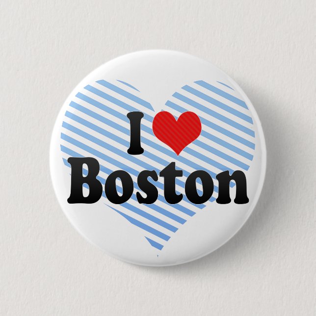 I Love Boston 6 Cm Round Badge (Front)