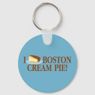 I Love Boston Cream Pie Key Ring
