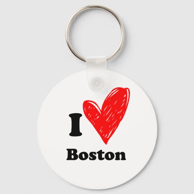 I love Boston Key Ring (Front)