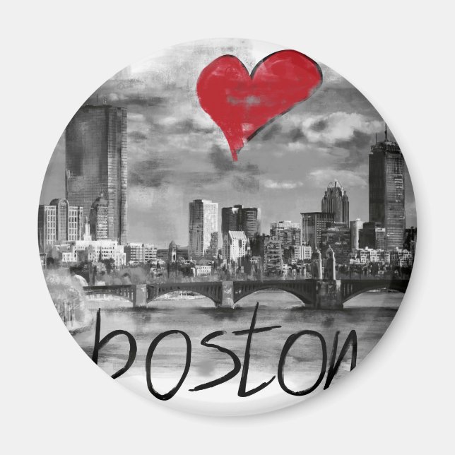 I love Boston Magnet (Front)