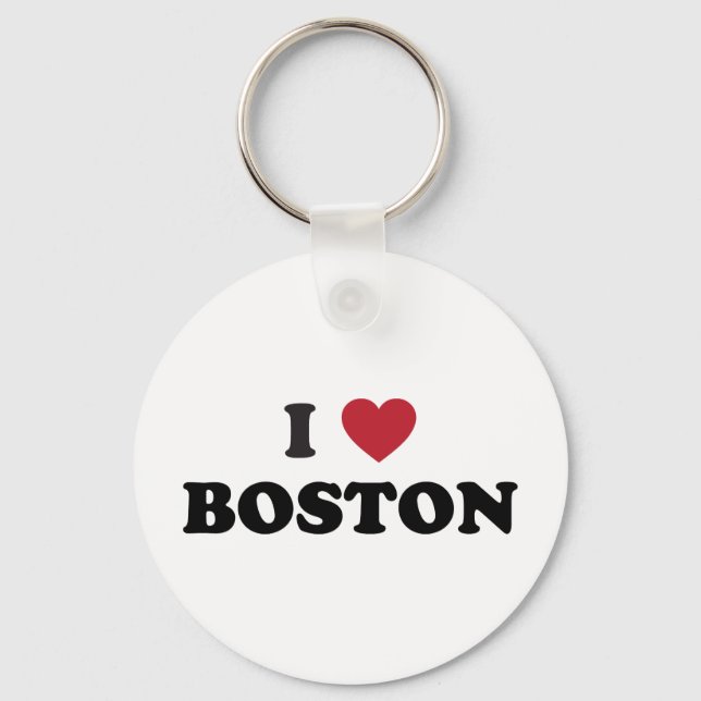 I Love Boston Massachusetts Key Ring (Front)