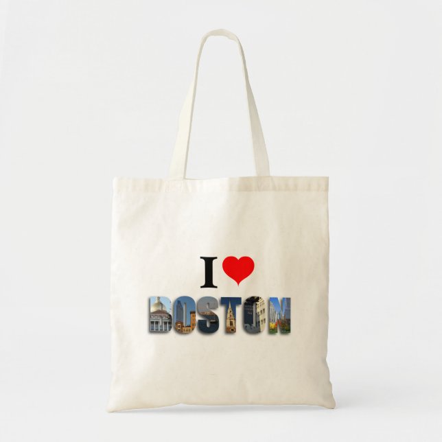 I Love Boston Massachusetts Travel City Photos Tote Bag (Front)