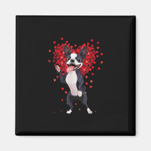 I Love Boston Terrier Funny Heart Valentine Gift Magnet