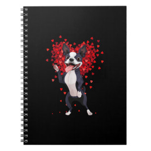I Love Boston Terrier Funny Heart Valentine Gift Notebook