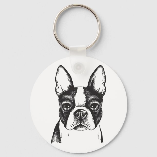 I love Boston Terriers  Key Ring (Front)