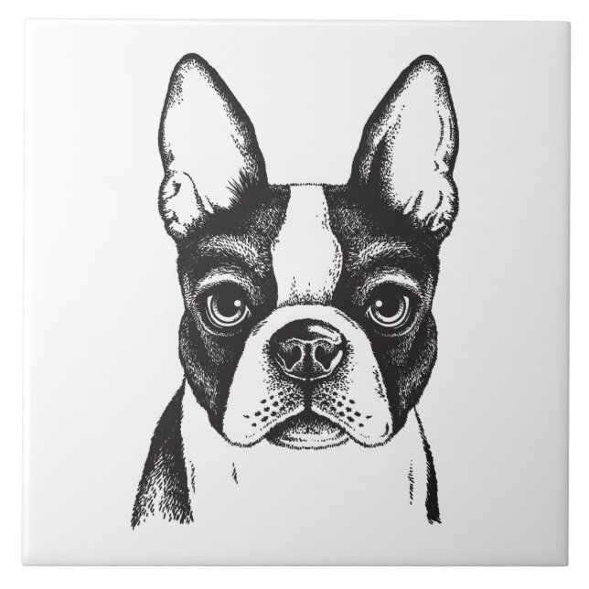 I love Boston Terriers Tile (Front)