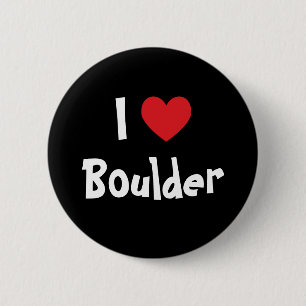 I Love Boulder 6 Cm Round Badge