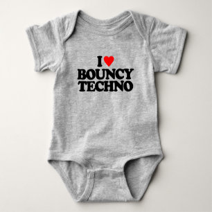 I LOVE BOUNCY TECHNO BABY BODYSUIT