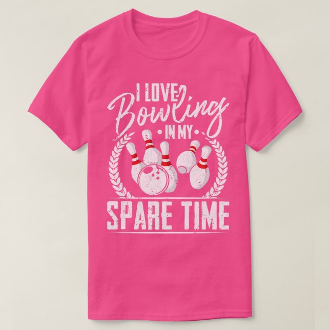 I Love Bowling Jersey Men Women Spare  T-Shirt (Design Front)
