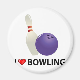 I Love Bowling Magnet