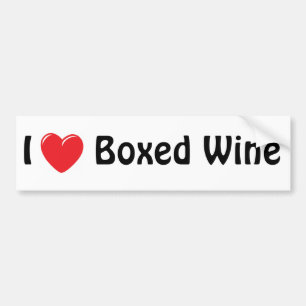 I Love Boxed Wine Bumper Sticker