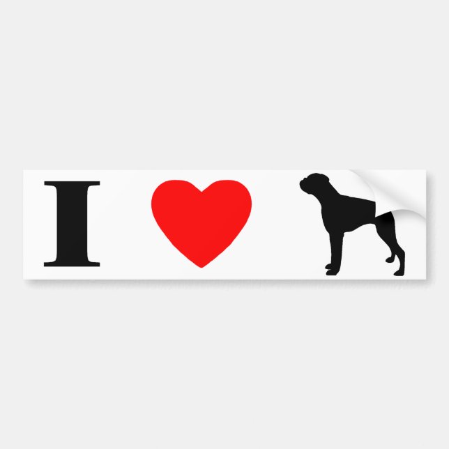 I Love Boxers Bumper Sticker (Front)