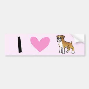 I Love Boxers Bumper Sticker