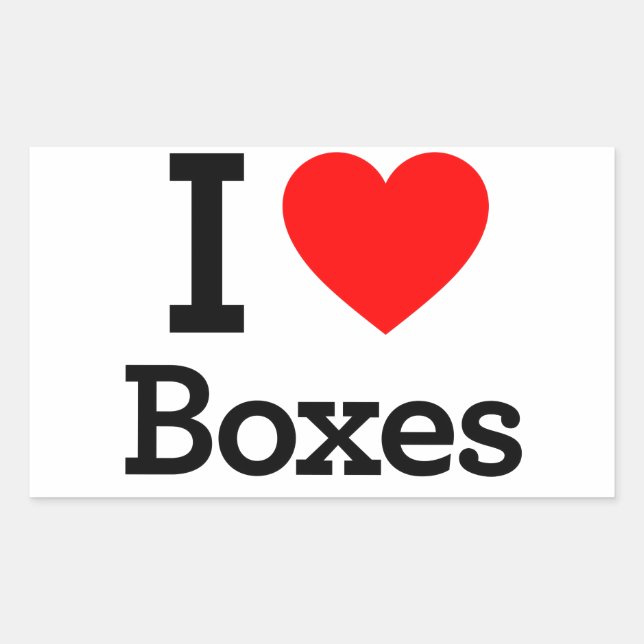 I Love Boxes Rectangular Sticker (Front)