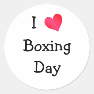 I Love Boxing Day Classic Round Sticker
